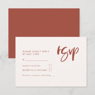 Moderne elegante schneerosa Hochzeit RSVP Karte