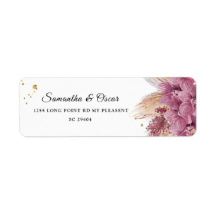 Moderne elegante Schönheit rosa Orchidee & Pampas