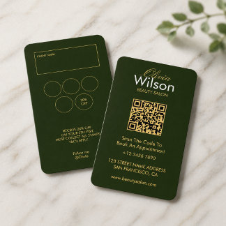Moderne elegante Schönheitssalon monogramm QR-Code Visitenkarte