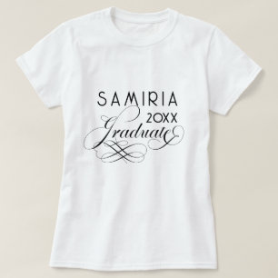 Moderne elegante Schrift 2026 Absolventen Name und T-Shirt