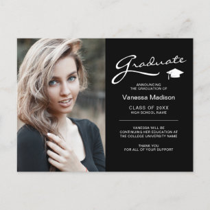 Moderne elegante Schrift 2-seitiges Foto-Abschluss Postkarte