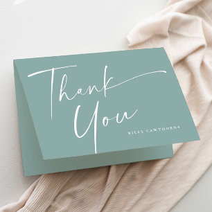 Moderne elegante Schrift Baby Shower Dankeskarte