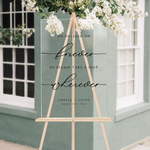 Moderne elegante Schrift Hochzeit Nehmen Sie Platz Acrylschild