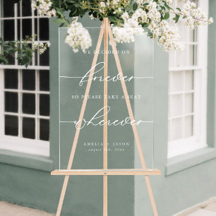 Moderne elegante Schrift Hochzeit Nehmen Sie Platz Acrylschild