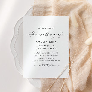 Moderne elegante Schrift Hochzeitseinladung Einladung