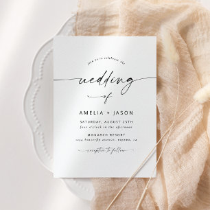 Moderne elegante Schrift Hochzeitseinladung Einladung