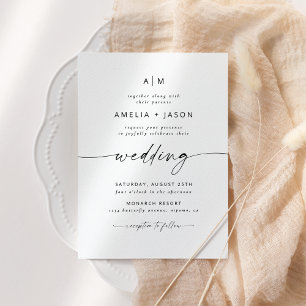 Moderne elegante Schrift Hochzeitseinladung Einladung