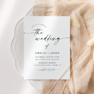 Moderne elegante Schrift Hochzeitseinladung Einladung