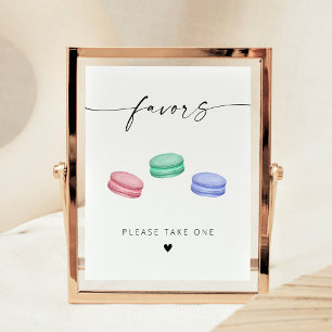 Moderne elegante Schrift Macaron Favors Poster