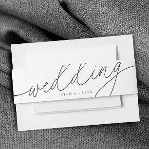 Moderne elegante Schrift Minimalistische Hochzeit Einladungsbanderole