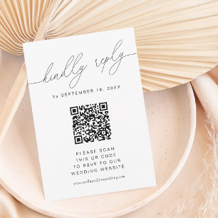 Moderne elegante Schrift mit QR-Code RSVP Karte