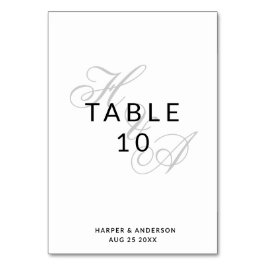 Moderne elegante Schrift-Monogramm-Hochzeit Tischnummer