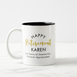 Moderne elegante Schrift Schwarz Gold Glücklicher Zweifarbige Tasse