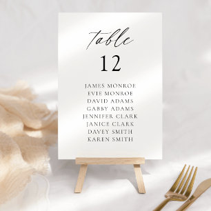 Moderne elegante Schrift Tischnummer