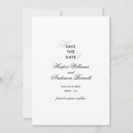 Moderne elegante Schriftmonogramm-Hochzeitsfoto Save The Date