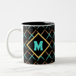 Moderne, elegante Schriftzeichen der schwarzen Mit Zweifarbige Tasse