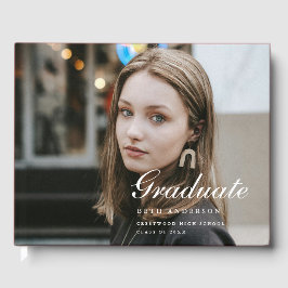 Moderne elegante Schriftzug-Abschlussfeier-Foto Gästebuch