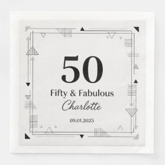 Moderne elegante Schriftzug Frohen Geburtstag Indi Serviette