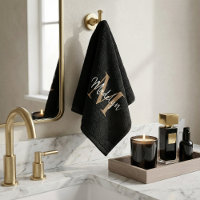 Moderne elegante Schwarz-Gold-Monogram-Skripte