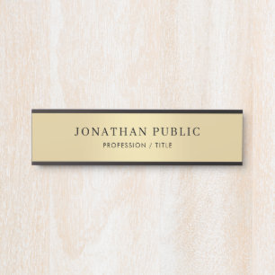 Moderne elegante Schwarz-Gold-Vorlage Türschild