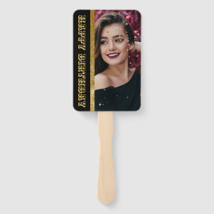 Moderne elegante schwarz-goldene süße 16 Hand f Fächer