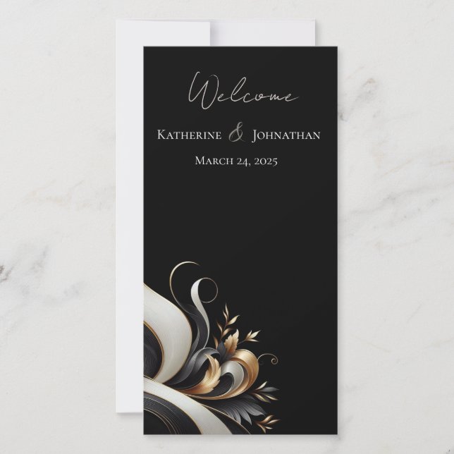 Moderne Elegante Schwarz und Gold (Vorderseite)