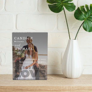 Moderne, elegante Schwarz-Weiß-Foto-Hochzeit Fotoblock