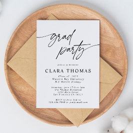 Moderne elegante Schwarz-Weiß-Graduierungspartei Einladung