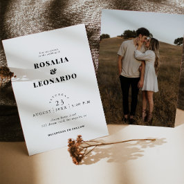 Moderne elegante Schwarz-Weiß-Hochzeit Einladung