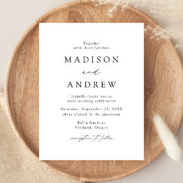 Moderne, elegante Schwarz-Weiß-Hochzeit Einladungspostkarte