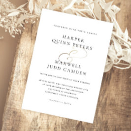 Moderne, elegante Schwarz-Weiß-Hochzeit Magneteinladung