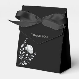 Moderne elegante Schwarz-Weiß-Hochzeiten-Blume Geschenkschachtel
