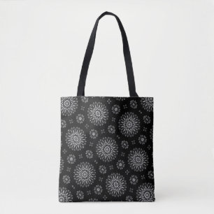 Moderne Elegante Schwarz & Weiß Mandala Dot Art