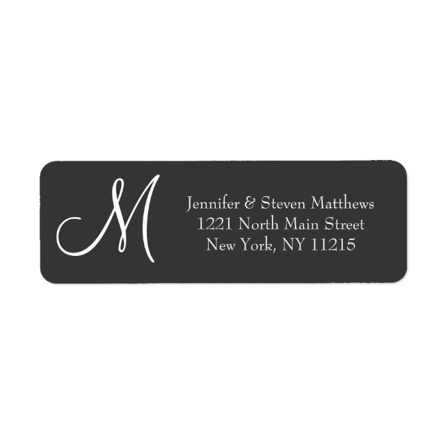 Moderne elegante Schwarz-Weiß-Monogramm-Namen (Vorne)