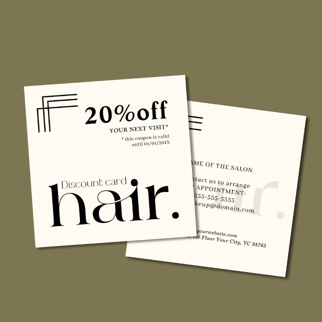 Moderne elegante Schwarz-weiße Beauty Discount Car Rabattkarte (Von Creator hochgeladen)