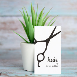 Moderne Elegante Schwarz-weiße Haarstylistin Visitenkarte