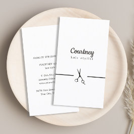 Moderne Elegante Schwarz-weiße Haarstylistin Visitenkarte