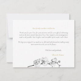 Moderne Elegante Schwarz-weiße Orchideen Dankeskarte