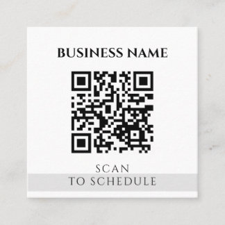 Moderne, elegante Schwarz-weiße QR Code Social Med Quadratische Visitenkarte