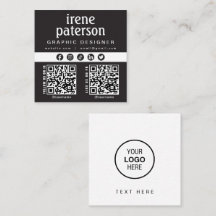 Moderne, elegante Schwarz-weiße QR Code Social Med
