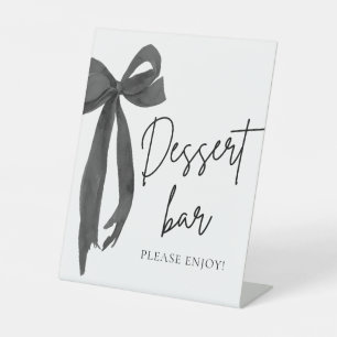 Moderne elegante schwarze Bogen Dessertbar Schild