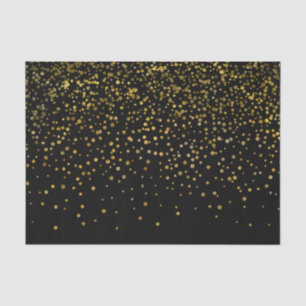 Moderne elegante schwarze Goldfolieconfetti-Punkte Seidenpapier