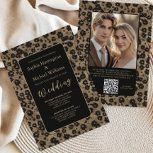 Moderne elegante schwarze Hochzeitseinladung mit f