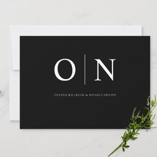 Moderne & elegante schwarze Hochzeitseinladungskar Save The Date