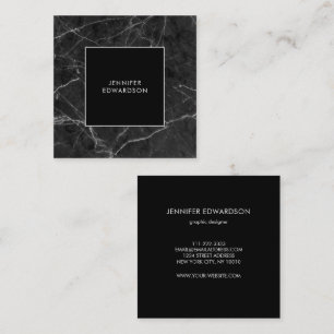 Moderne elegante schwarze Marmor-Optik professione Quadratische Visitenkarte
