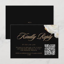 Moderne elegante schwarze Schrift Hochzeits-QR-Cod