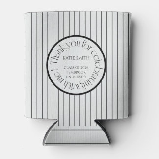Moderne elegante schwarze Streifen & kühne Typogra Dosenkühler