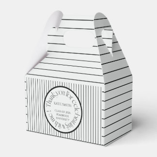 Moderne elegante schwarze Streifen & kühne Typogra Geschenkschachtel