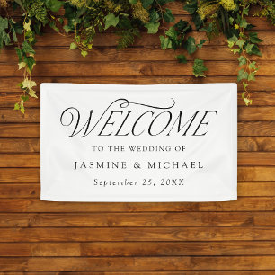 Moderne elegante Schwarze Typografie Hochzeit Will Banner