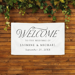 Moderne elegante Schwarze Typografie Hochzeit Will Banner
